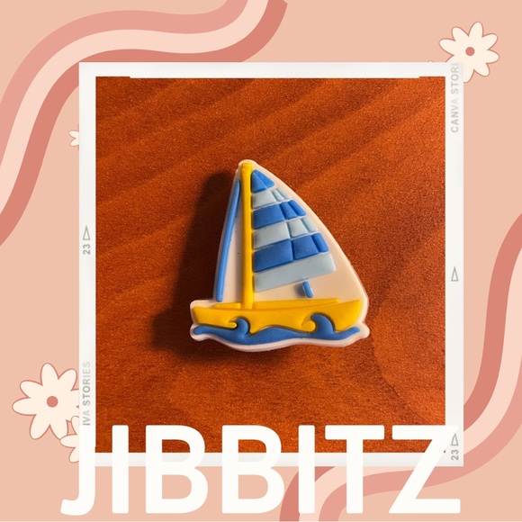 🌸5/$10 Sailboat Jibbit / Shoe Charm - Picture 1 of 1